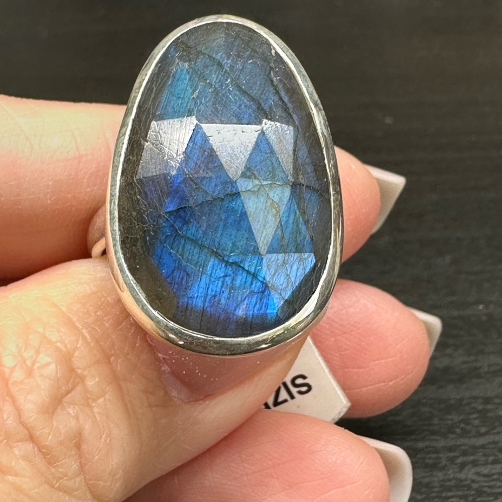 Faceted Labradorite Ring